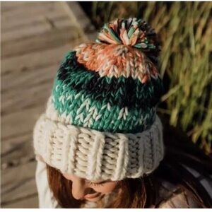 Colorful Knit Pom-Pom Beanie